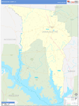 San Augustine County Wall Map Basic Style